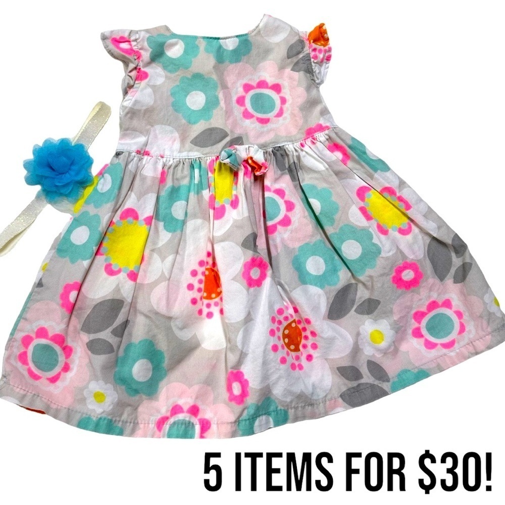 5/$30 Carter’s 0-3m Dress & Hairpiece Baby Girl